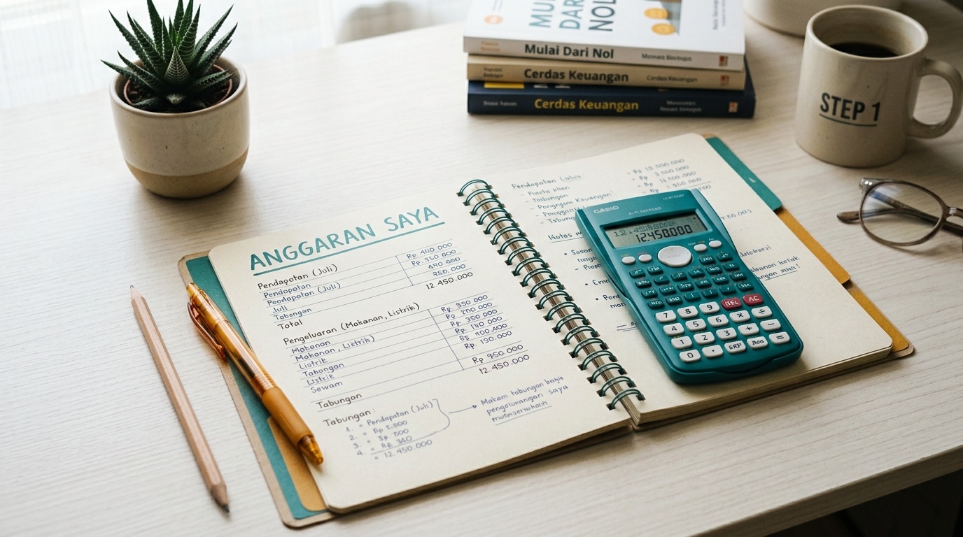 Catatan anggaran sederhana dan kalkulator untuk memulai belajar keuangan dari nol